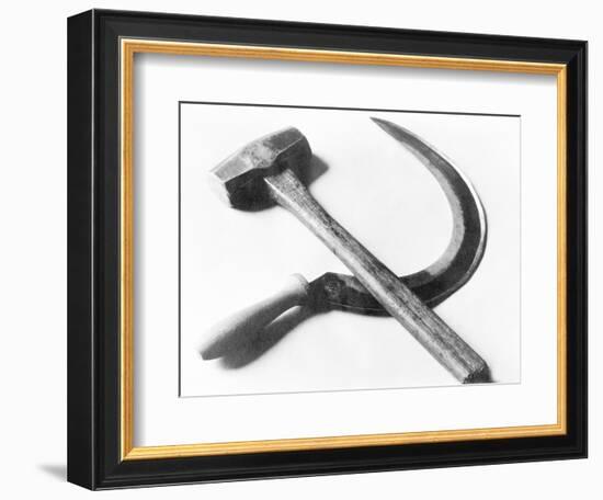 Mexican Revolution: Hammer and Sickle, Mexico City, 1927-Tina Modotti-Framed Photographic Print