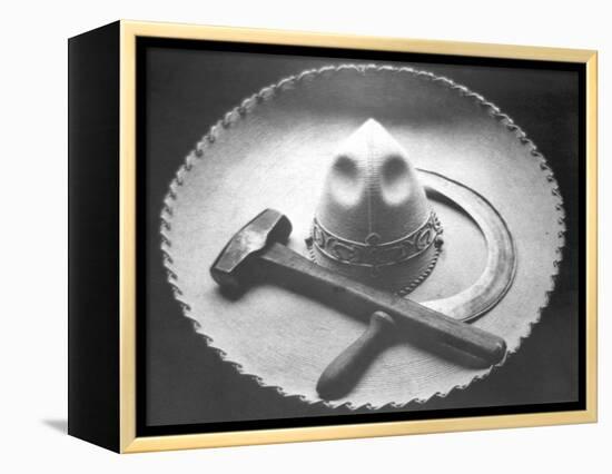 Mexican Revolution: Sombrero with Hammer and Sickle, Mexico City, 1927-Tina Modotti-Framed Premier Image Canvas