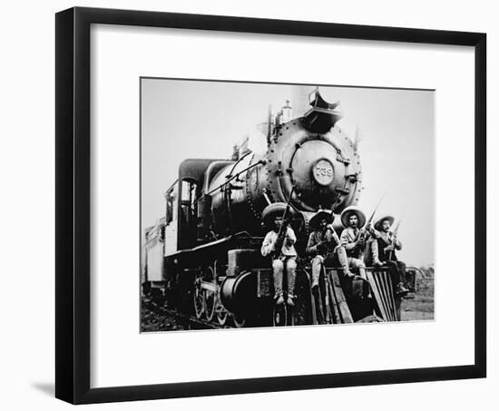 Mexican Revolutionaries Take over a Locomotive at Cuernavaca, Morelos-null-Framed Photographic Print