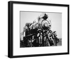 Mexican Revolutionaries Take over a Locomotive at Cuernavaca, Morelos-null-Framed Photographic Print