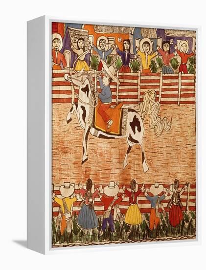 Mexican Rodeo, Folk Art on Wooden Sheet, 20th Century-null-Framed Premier Image Canvas