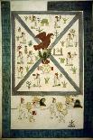 Replica of the Front Cover of the 'Codex Mendoza' Depicting the Founding of Tenochtitlan-Mexican School-Giclee Print