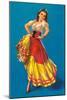 Mexican Senorita Dancing-null-Mounted Art Print