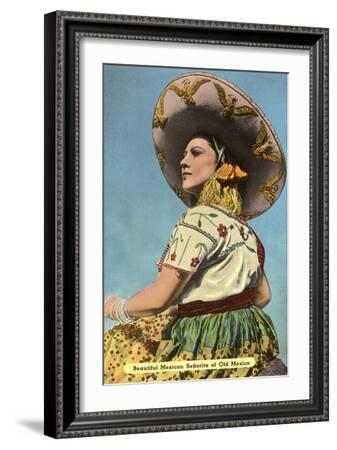 Mexican Senorita with Hat' Art Print