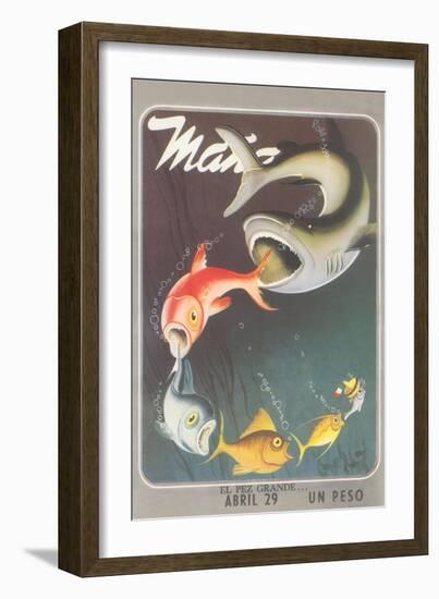 Mexican Travel Poster, Big Fish-null-Framed Art Print