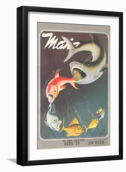 Mexican Travel Poster, Big Fish-null-Framed Art Print