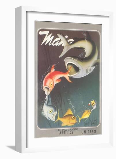Mexican Travel Poster, Big Fish-null-Framed Art Print
