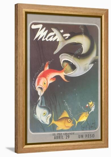 Mexican Travel Poster, Big Fish-null-Framed Stretched Canvas