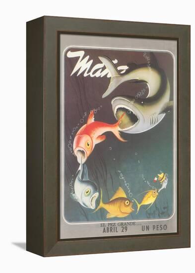 Mexican Travel Poster, Big Fish-null-Framed Stretched Canvas