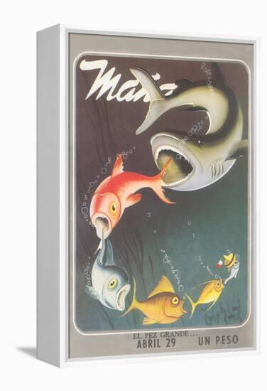 Mexican Travel Poster, Big Fish-null-Framed Stretched Canvas