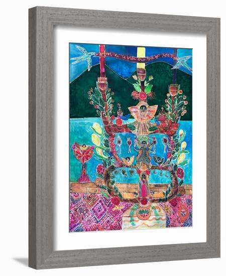 Mexican Tree of Life, 2021 (Dyes on silk )-Hilary Simon-Framed Giclee Print