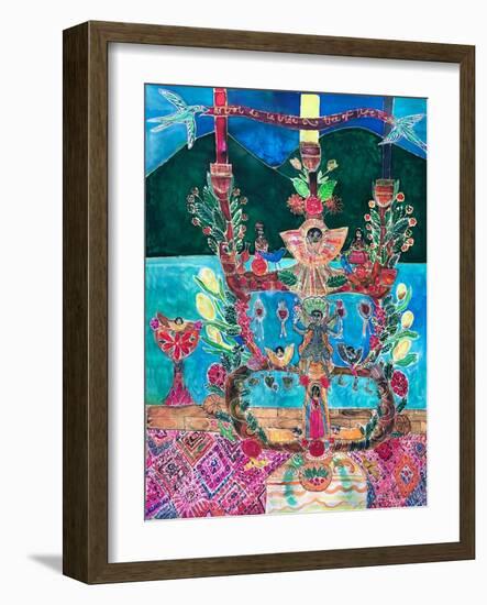Mexican Tree of Life, 2021 (Dyes on silk )-Hilary Simon-Framed Giclee Print