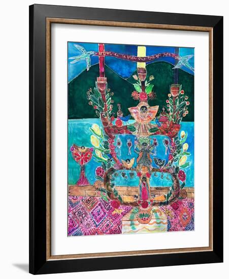 Mexican Tree of Life, 2021 (Dyes on silk )-Hilary Simon-Framed Giclee Print