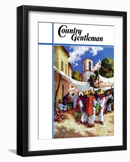 "Mexican Village Market," Country Gentleman Cover, June 1, 1938-G. Kay-Framed Giclee Print