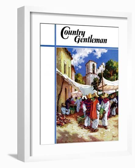 "Mexican Village Market," Country Gentleman Cover, June 1, 1938-G. Kay-Framed Giclee Print