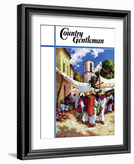 "Mexican Village Market," Country Gentleman Cover, June 1, 1938-G. Kay-Framed Giclee Print