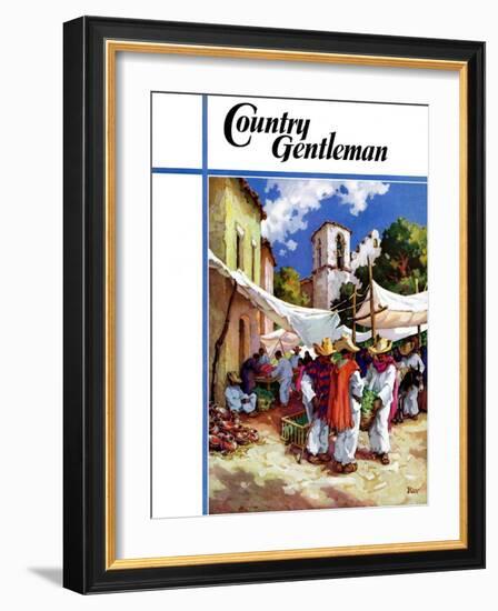 "Mexican Village Market," Country Gentleman Cover, June 1, 1938-G. Kay-Framed Giclee Print