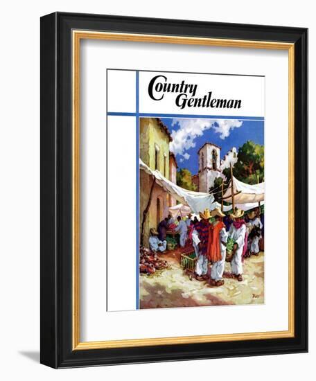 "Mexican Village Market," Country Gentleman Cover, June 1, 1938-G. Kay-Framed Giclee Print