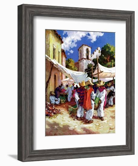 "Mexican Village Market,"June 1, 1938-G. Kay-Framed Giclee Print