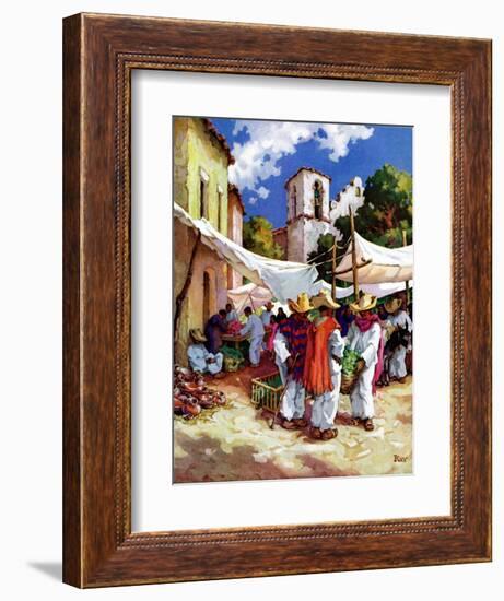 "Mexican Village Market,"June 1, 1938-G. Kay-Framed Giclee Print