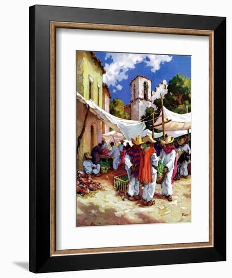 "Mexican Village Market,"June 1, 1938-G. Kay-Framed Giclee Print