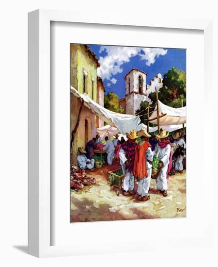 "Mexican Village Market,"June 1, 1938-G. Kay-Framed Giclee Print