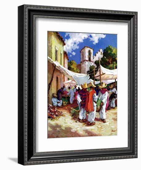 "Mexican Village Market,"June 1, 1938-G. Kay-Framed Giclee Print