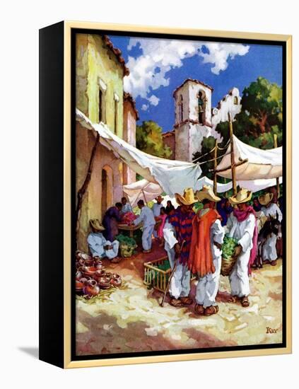 "Mexican Village Market,"June 1, 1938-G. Kay-Framed Premier Image Canvas