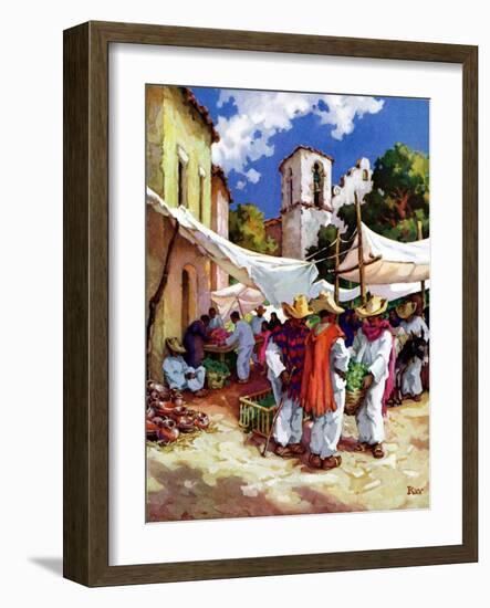 "Mexican Village Market,"June 1, 1938-G. Kay-Framed Giclee Print