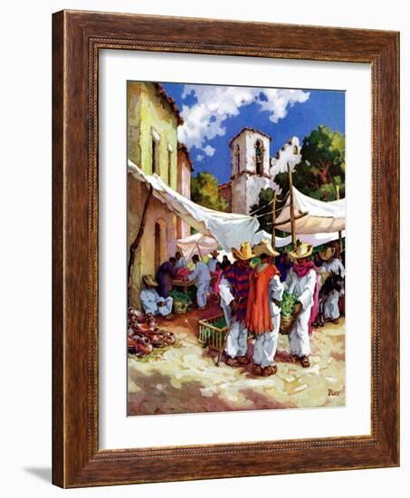 "Mexican Village Market,"June 1, 1938-G. Kay-Framed Giclee Print