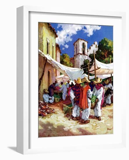 "Mexican Village Market,"June 1, 1938-G. Kay-Framed Giclee Print