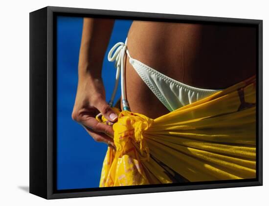Mexican Woman with Swimwear-Mitch Diamond-Framed Premier Image Canvas