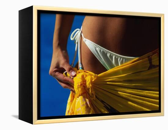 Mexican Woman with Swimwear-Mitch Diamond-Framed Premier Image Canvas