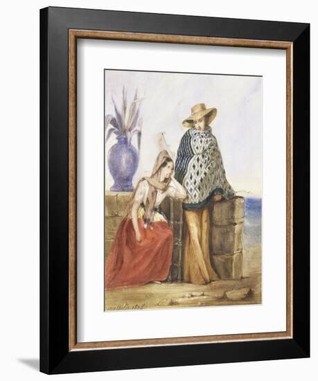 Mexican Women, Watercolour by Mathilde De La Borde, 1835-null-Framed Giclee Print