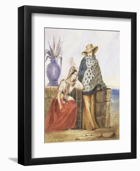 Mexican Women, Watercolour by Mathilde De La Borde, 1835-null-Framed Giclee Print