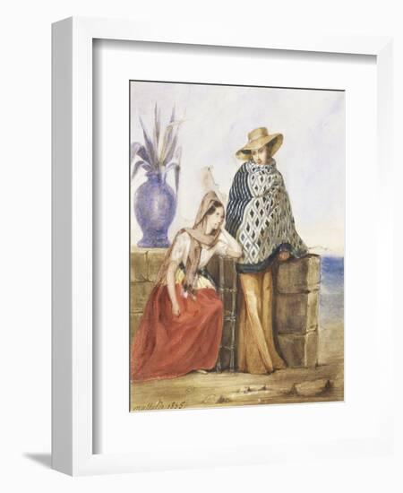 Mexican Women, Watercolour by Mathilde De La Borde, 1835-null-Framed Giclee Print