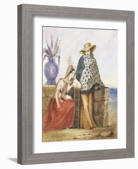 Mexican Women, Watercolour by Mathilde De La Borde, 1835-null-Framed Giclee Print