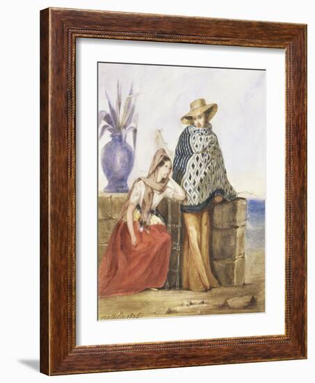 Mexican Women, Watercolour by Mathilde De La Borde, 1835-null-Framed Giclee Print