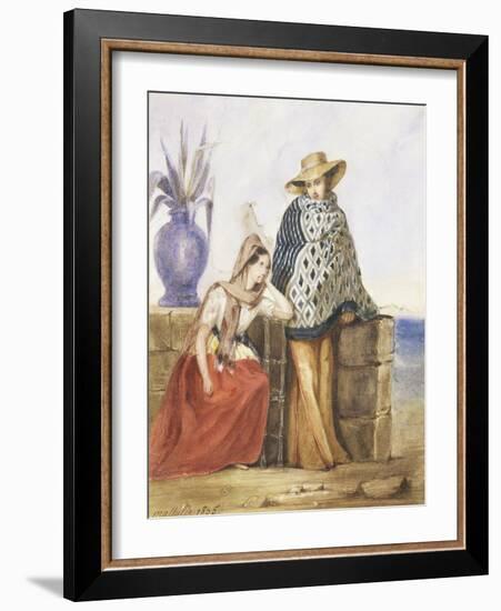 Mexican Women, Watercolour by Mathilde De La Borde, 1835-null-Framed Giclee Print