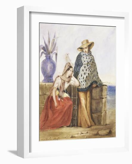 Mexican Women, Watercolour by Mathilde De La Borde, 1835-null-Framed Giclee Print