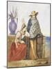 Mexican Women, Watercolour by Mathilde De La Borde, 1835-null-Mounted Giclee Print