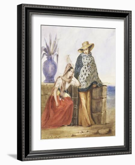 Mexican Women, Watercolour by Mathilde De La Borde, 1835-null-Framed Giclee Print