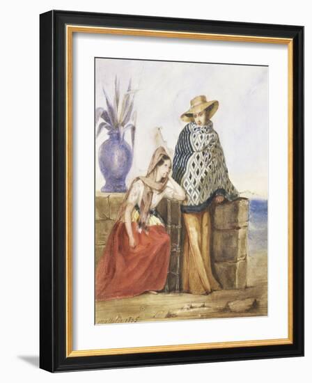 Mexican Women, Watercolour by Mathilde De La Borde, 1835-null-Framed Giclee Print