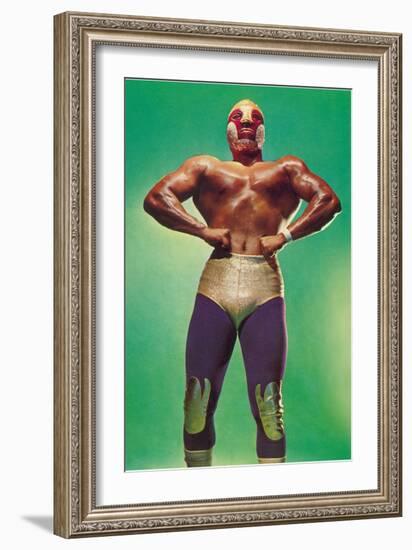 Mexican Wrestler Body Builder-null-Framed Art Print
