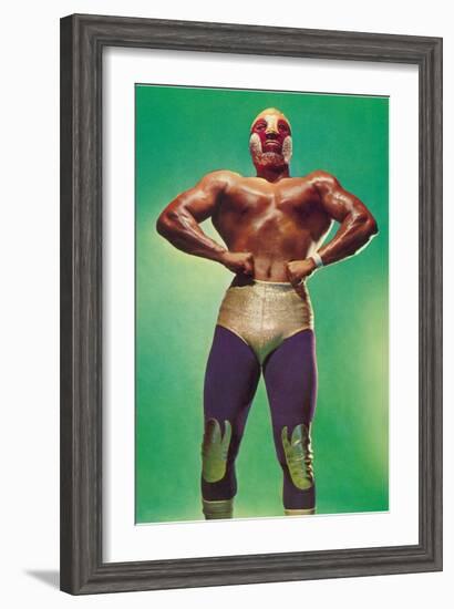 Mexican Wrestler Body Builder-null-Framed Art Print