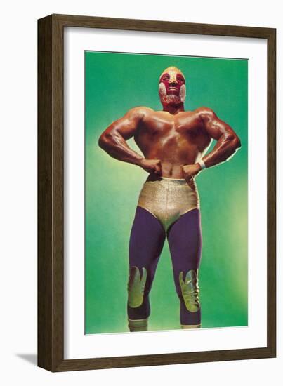 Mexican Wrestler Body Builder-null-Framed Art Print