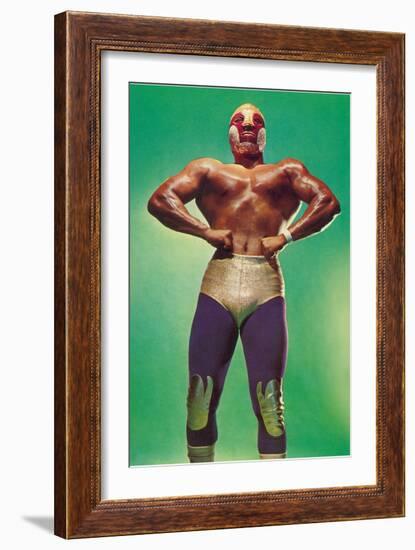 Mexican Wrestler Body Builder-null-Framed Art Print