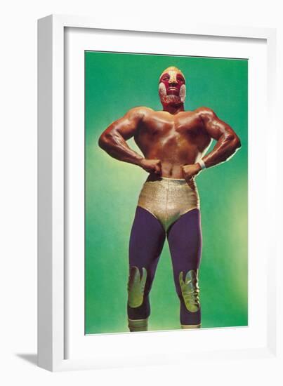 Mexican Wrestler Body Builder-null-Framed Art Print