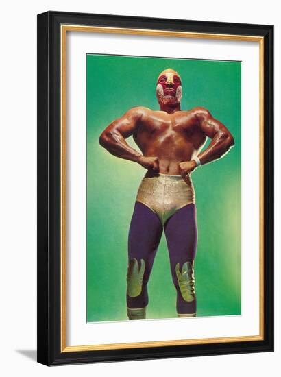 Mexican Wrestler Body Builder-null-Framed Art Print