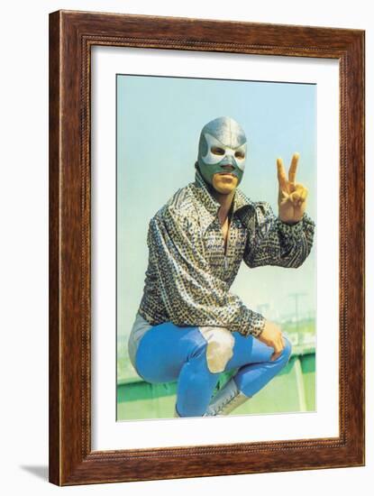 Mexican Wrestler in Lounge Singer Shirt--Framed Art Print